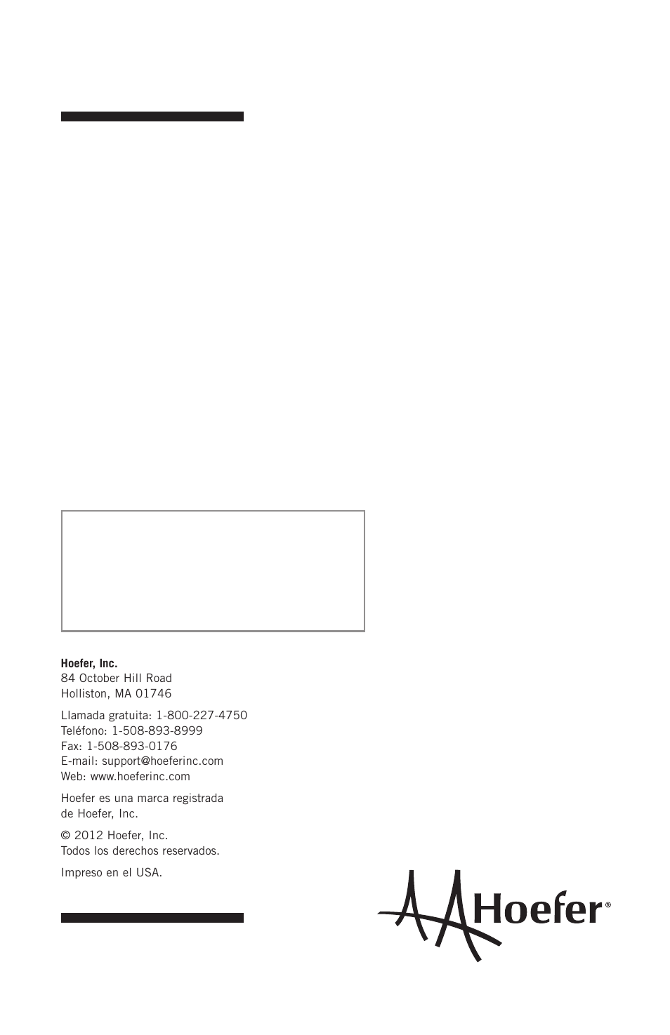 Hoefer HE99X User Manual | Page 26 / 26