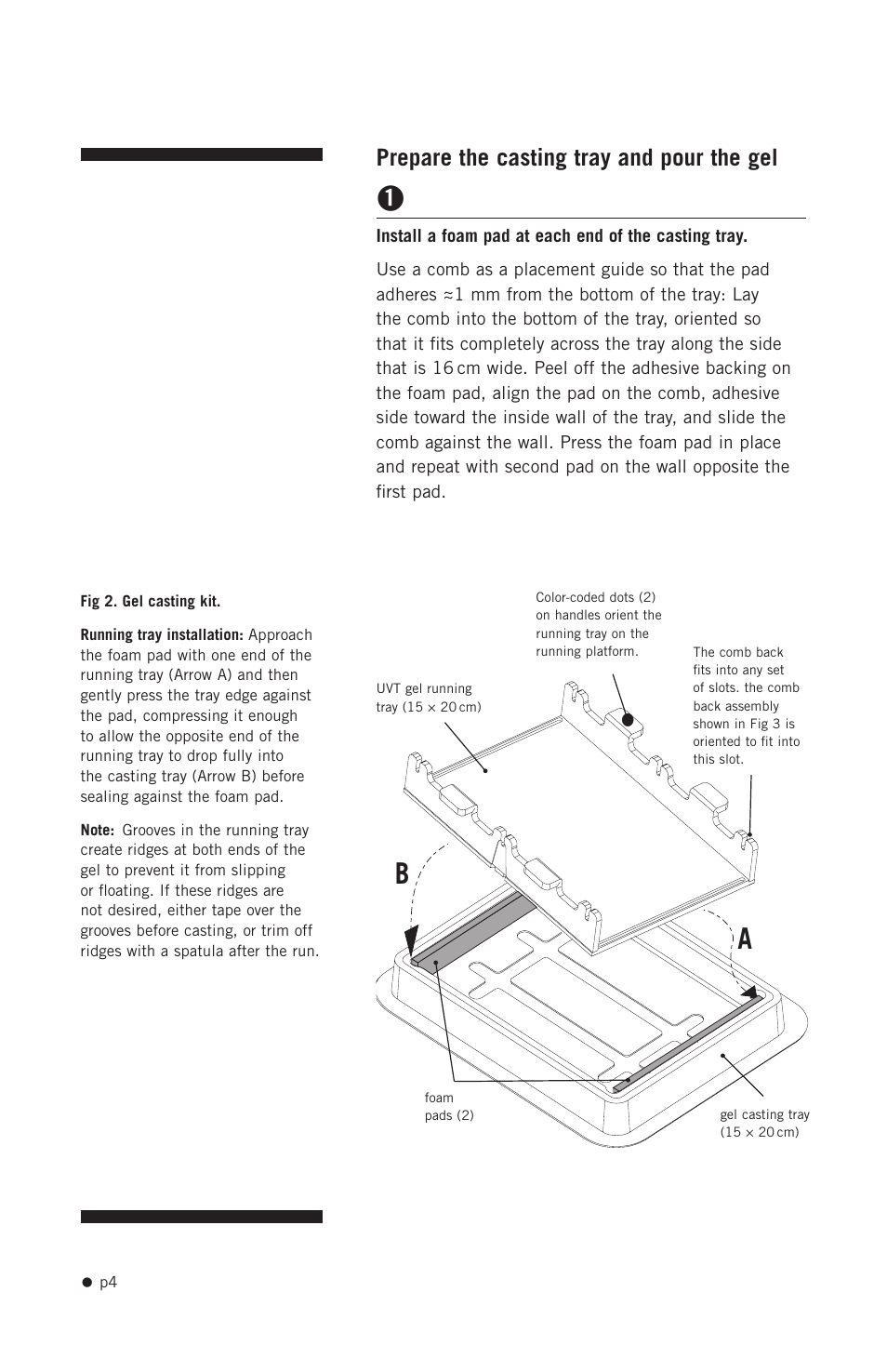 Prepare the casting tray and pour the gel | Hoefer HE99X User Manual | Page 12 / 26