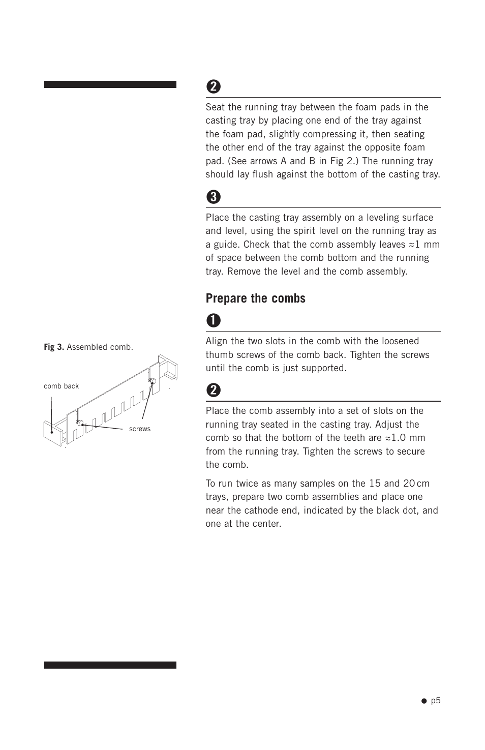 Prepare the combs | Hoefer HE99X User Manual | Page 13 / 26