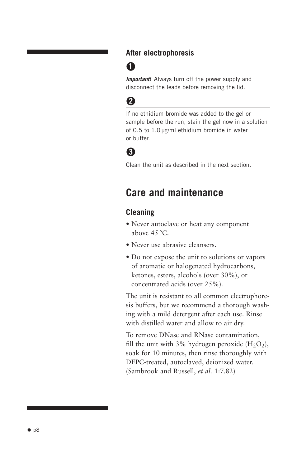 Care and maintenance | Hoefer HE99X User Manual | Page 16 / 26