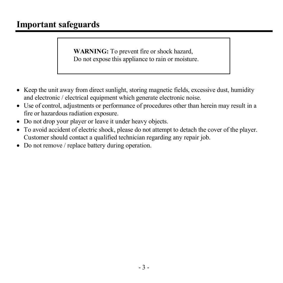 Important safeguards | Hyundai H-F1382 User Manual | Page 3 / 73