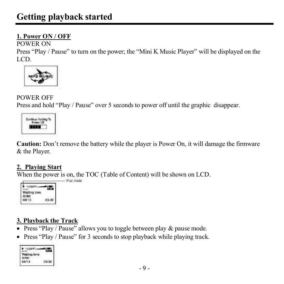 Getting playback started | Hyundai H-F1382 User Manual | Page 9 / 73