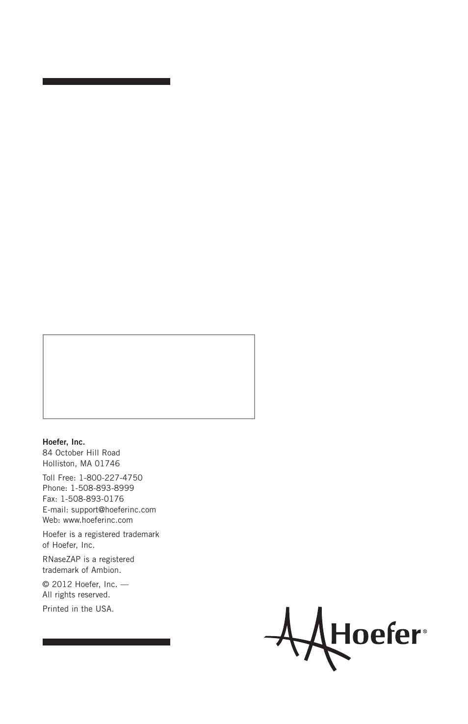 Hoefer HE-PLUS System User Manual | Page 26 / 26