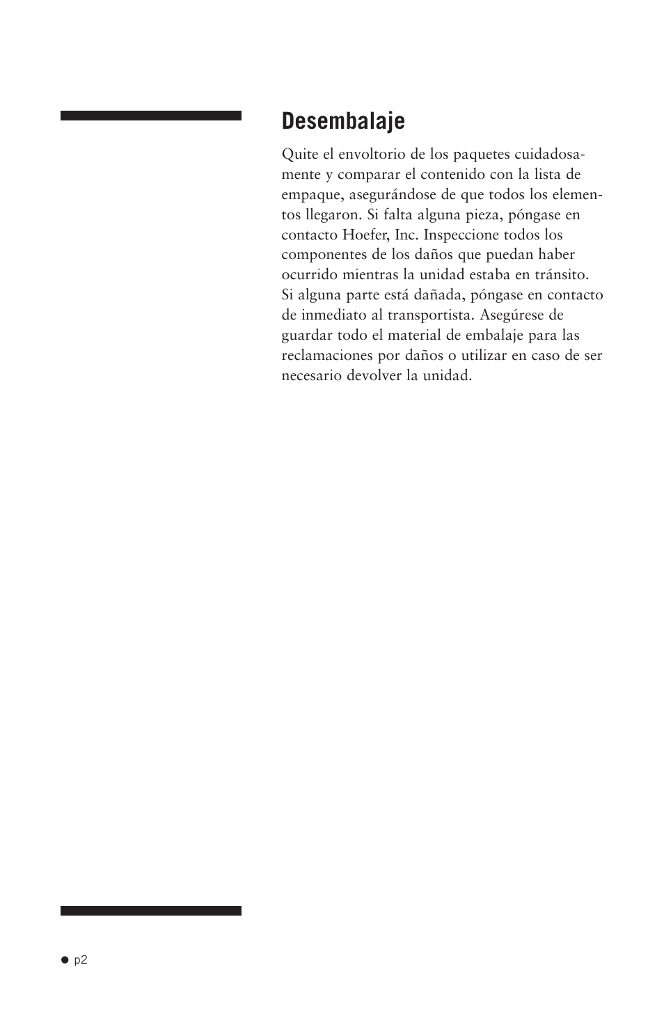 Desembalaje | Hoefer TE70X User Manual | Page 10 / 31
