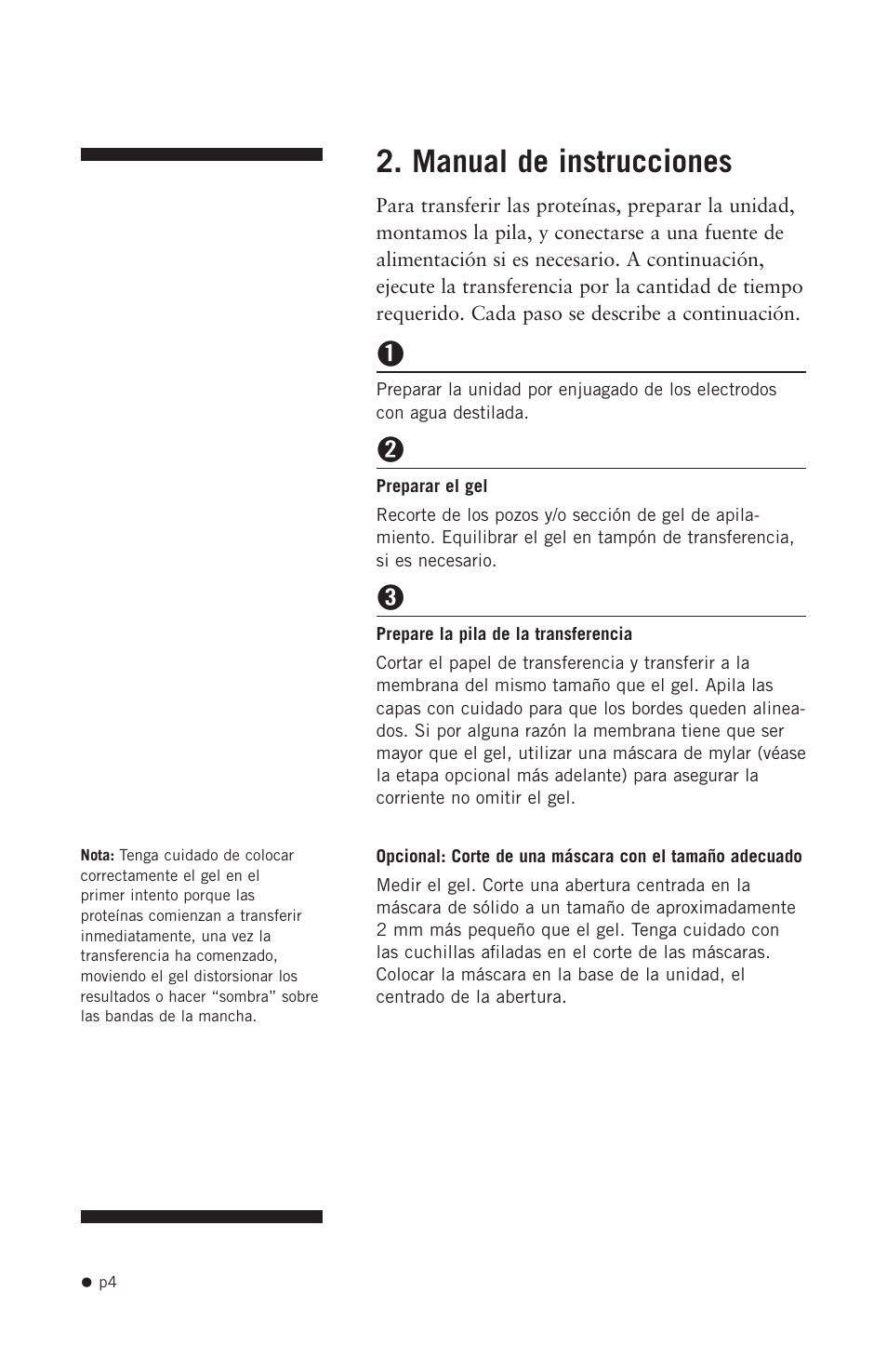 Manual de instrucciones | Hoefer TE70X User Manual | Page 12 / 31