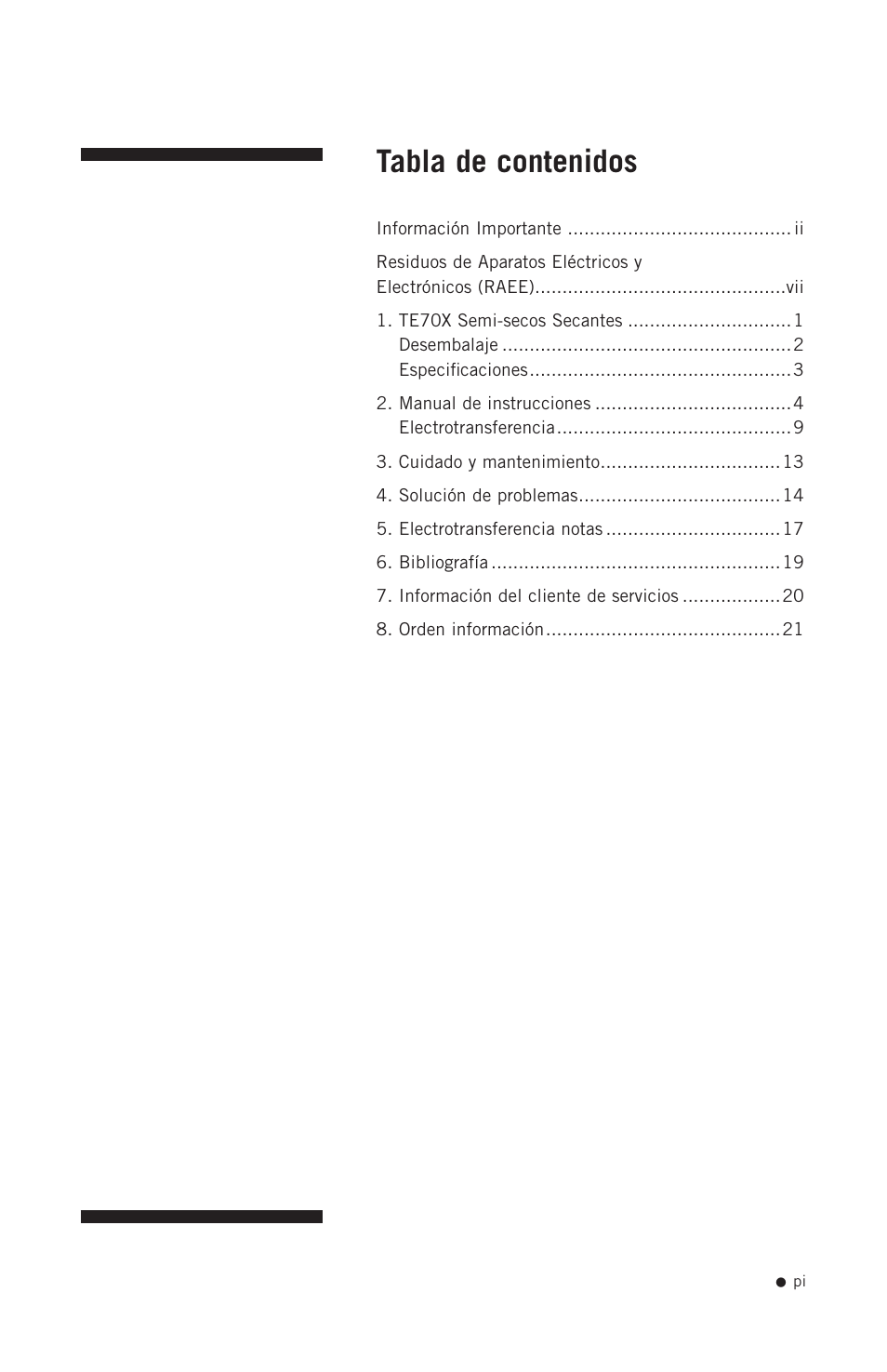 Hoefer TE70X User Manual | Page 2 / 31