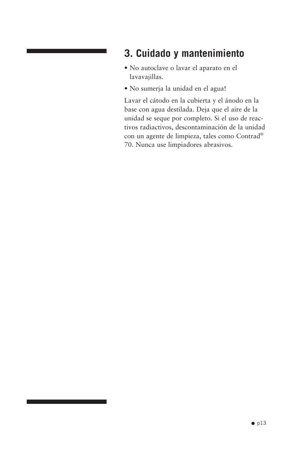 Cuidado y mantenimiento | Hoefer TE70X User Manual | Page 21 / 31