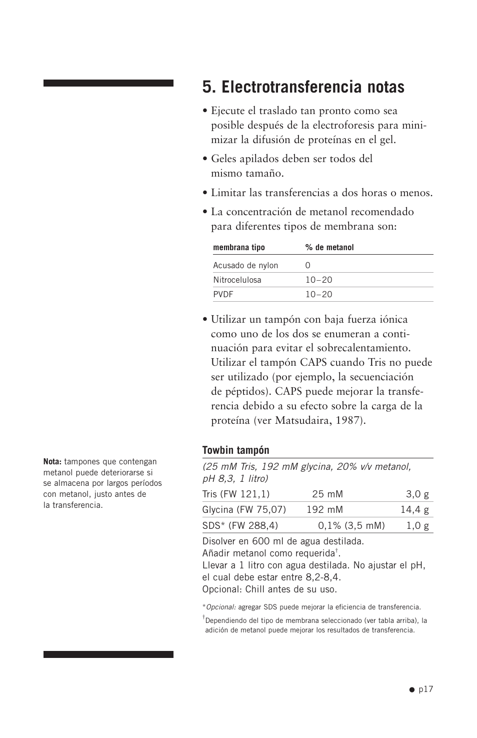 Electrotransferencia notas | Hoefer TE70X User Manual | Page 25 / 31