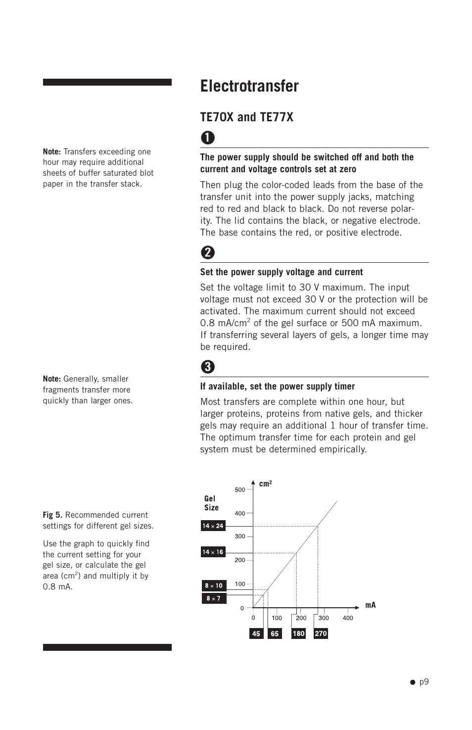 Electrotransfer, Te70x and te77x | Hoefer TE70X User Manual | Page 17 / 31