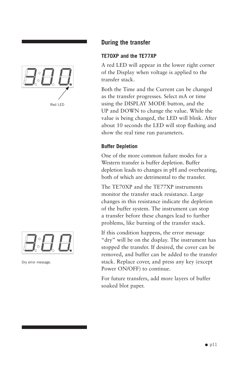 During the transfer | Hoefer TE70X User Manual | Page 19 / 31