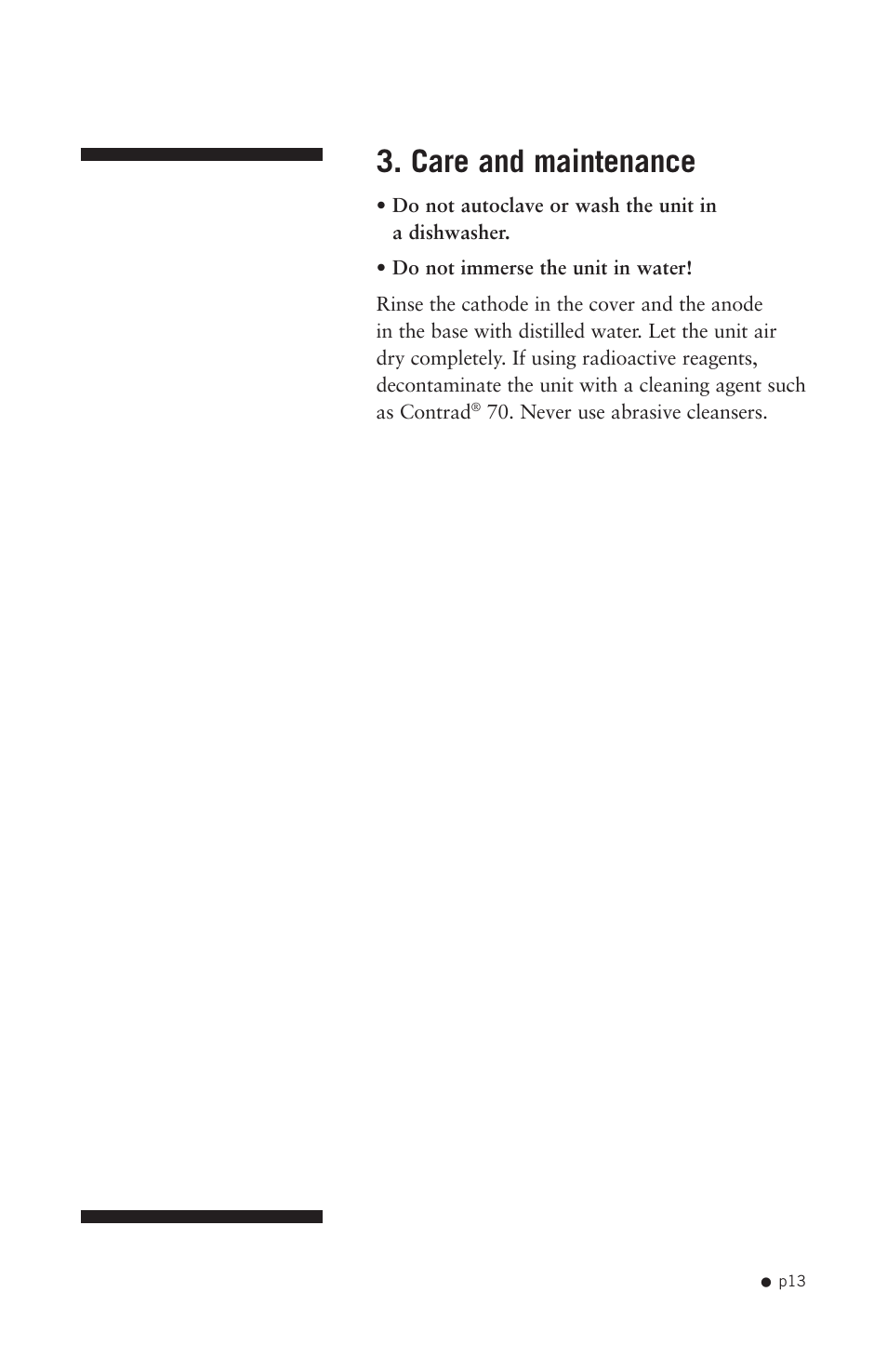 Care and maintenance | Hoefer TE70X User Manual | Page 21 / 31