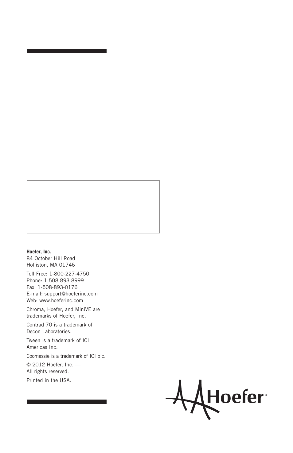 Hoefer TE70X User Manual | Page 31 / 31