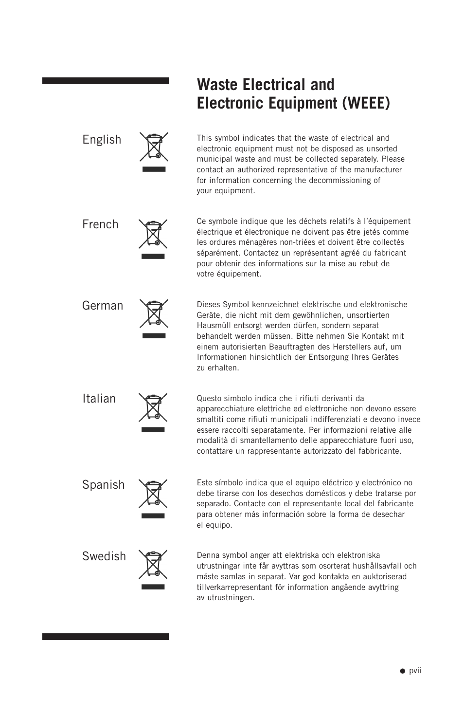 Waste electrical and electronic equipment (weee) | Hoefer TE70X User Manual | Page 8 / 31