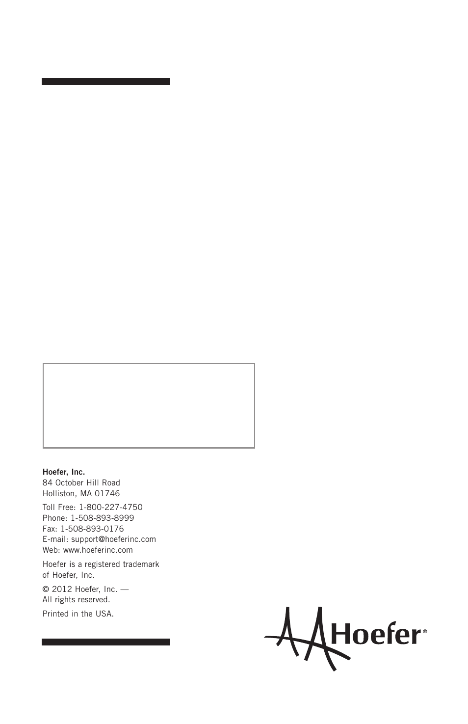 Hoefer PR648 User Manual | Page 11 / 11