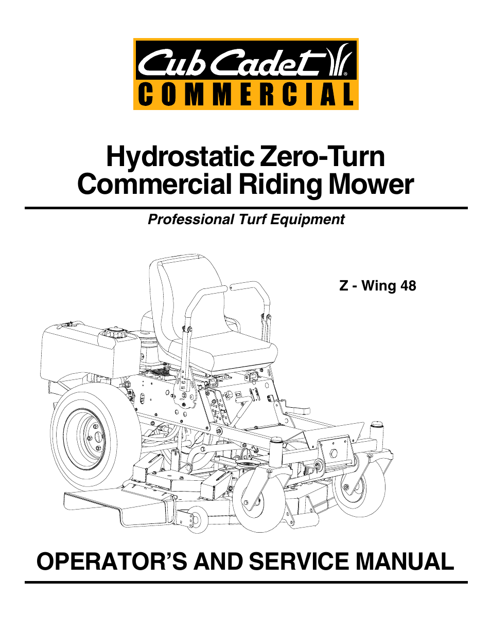 Cub Cadet Z - Wing 48 User Manual | 32 pages