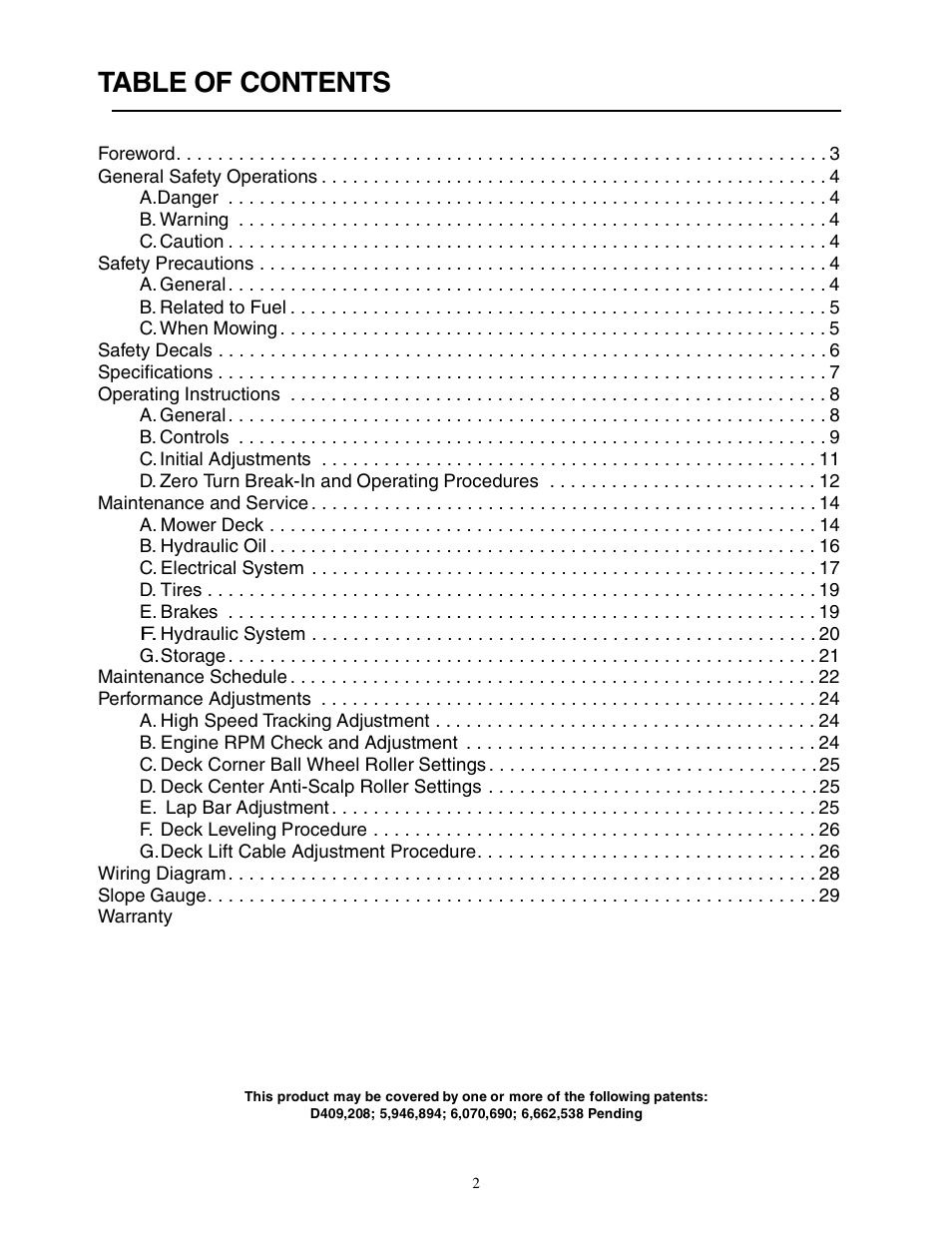 Cub Cadet Z - Wing 48 User Manual | Page 2 / 32