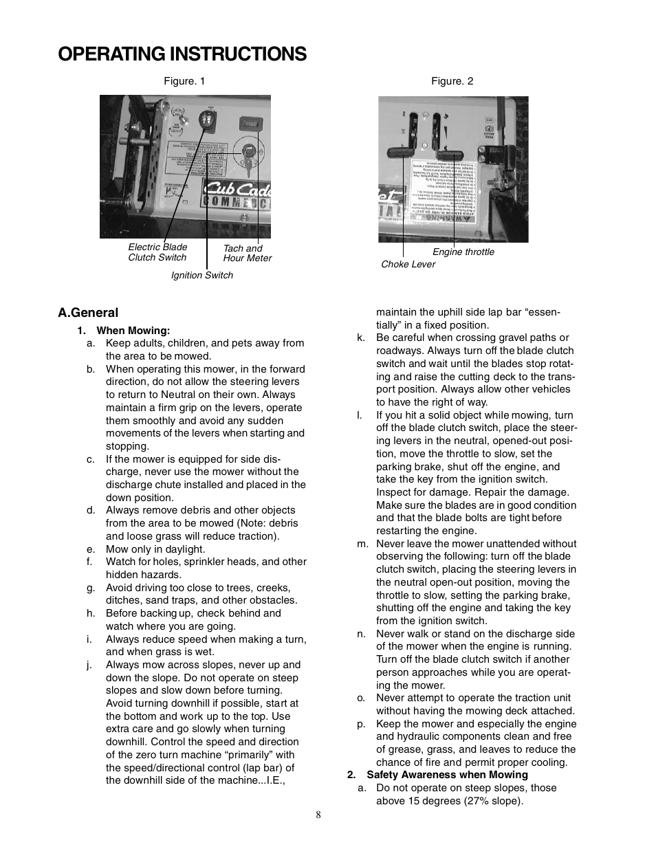 Operating instructions | Cub Cadet Z - Wing 48 User Manual | Page 8 / 32