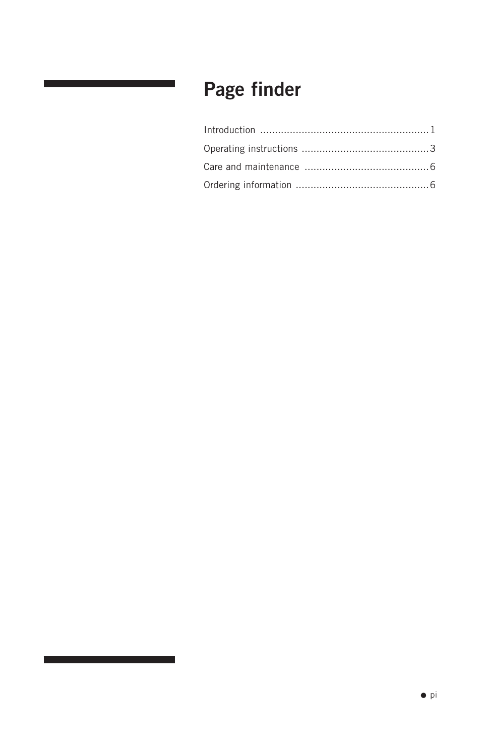 Page finder | Hoefer PR150 User Manual | Page 2 / 9