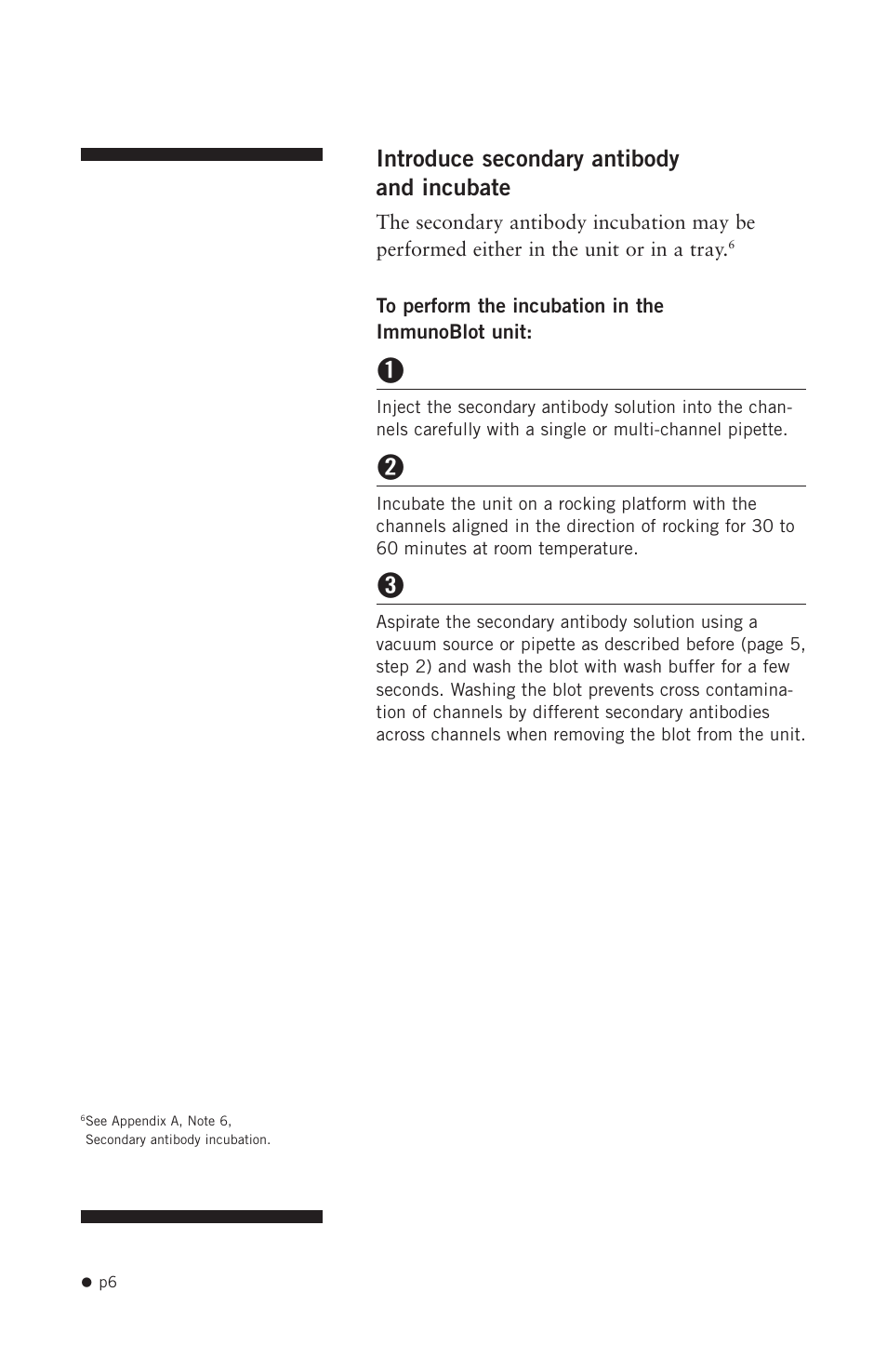 Introduce secondary antibody and incubate | Hoefer PR625 Immunoblot User Manual | Page 8 / 21