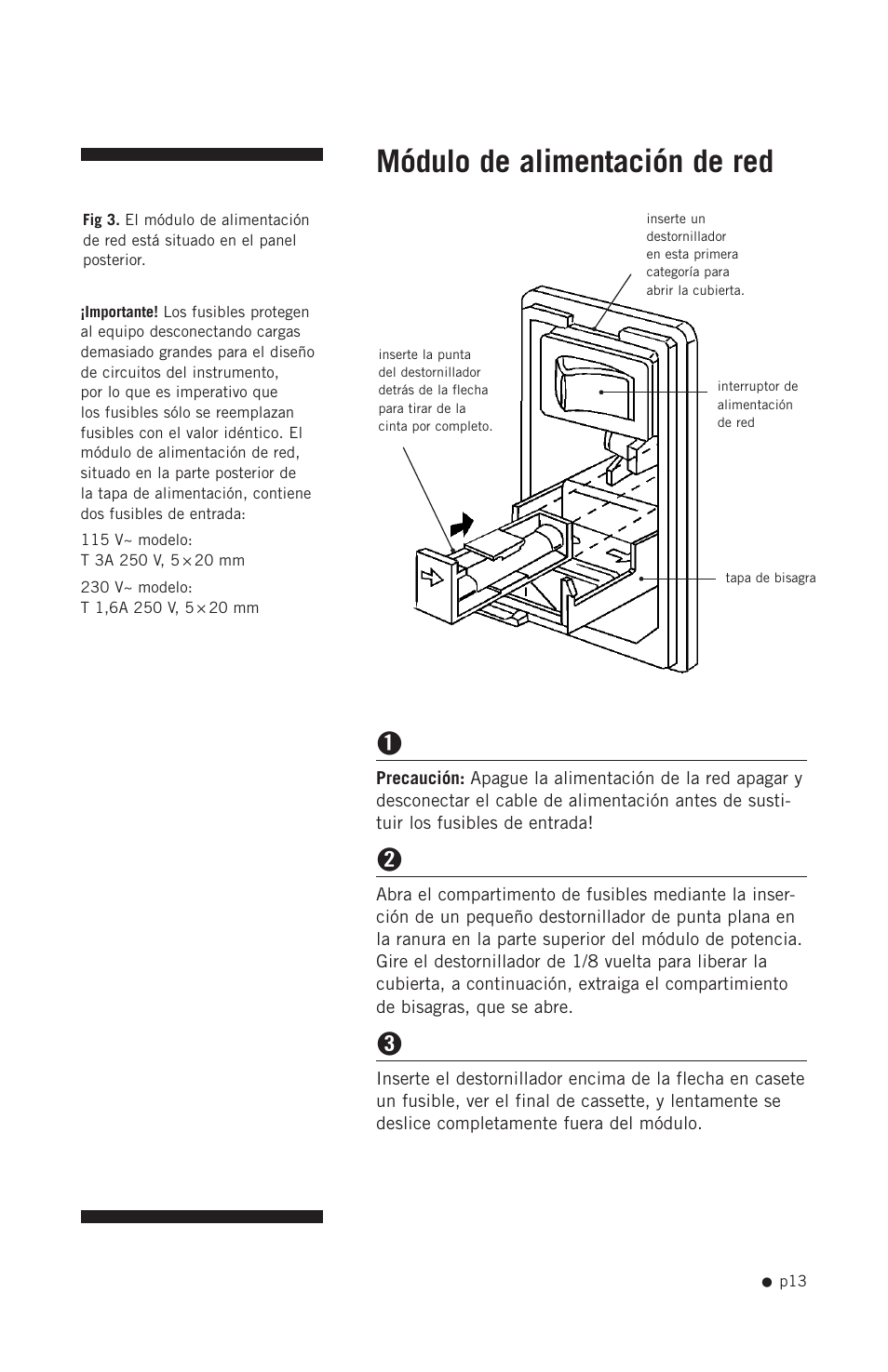 Módulo de alimentación de red | Hoefer TE42 User Manual | Page 21 / 35