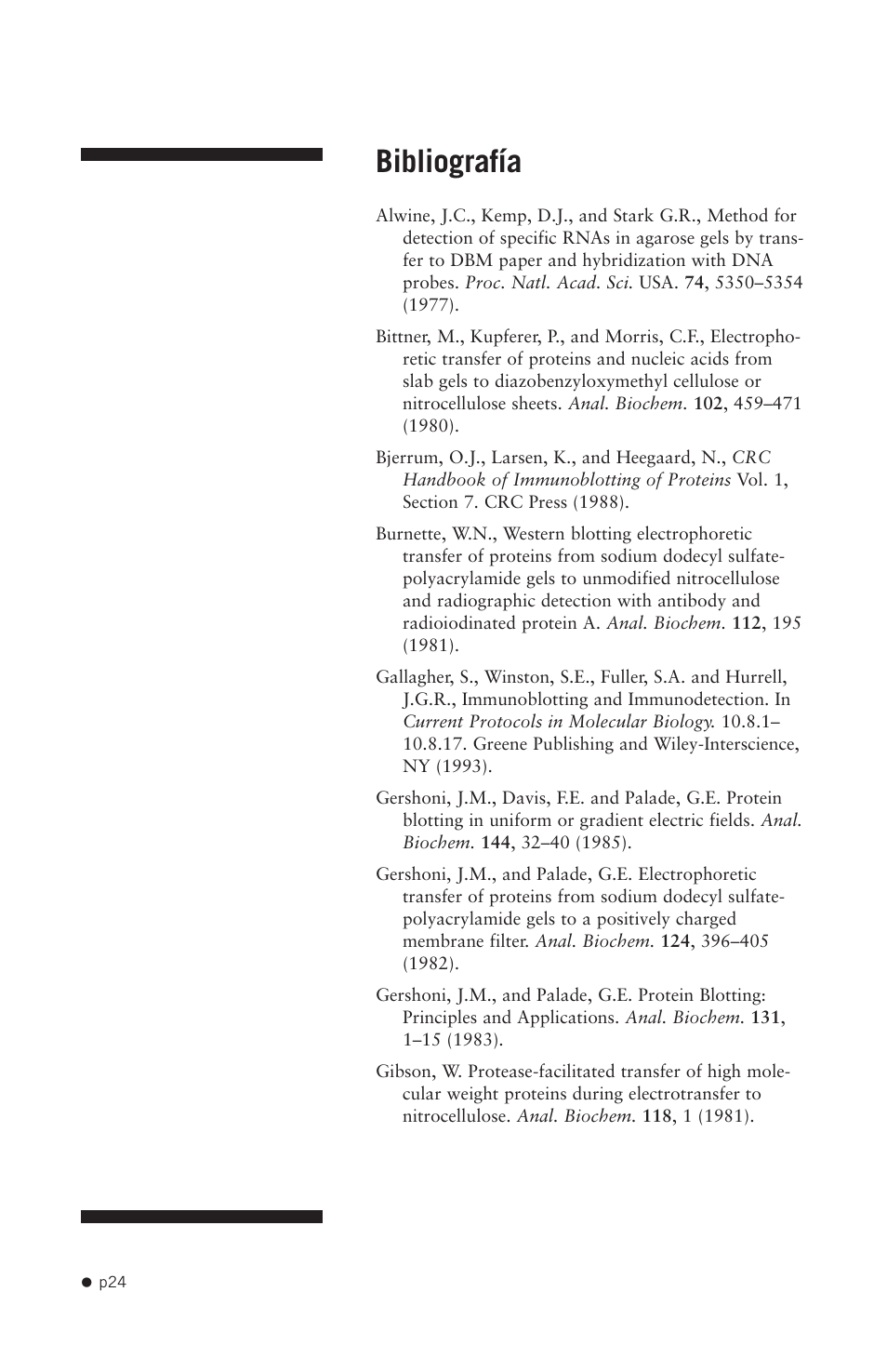 Bibliografía | Hoefer TE42 User Manual | Page 32 / 35