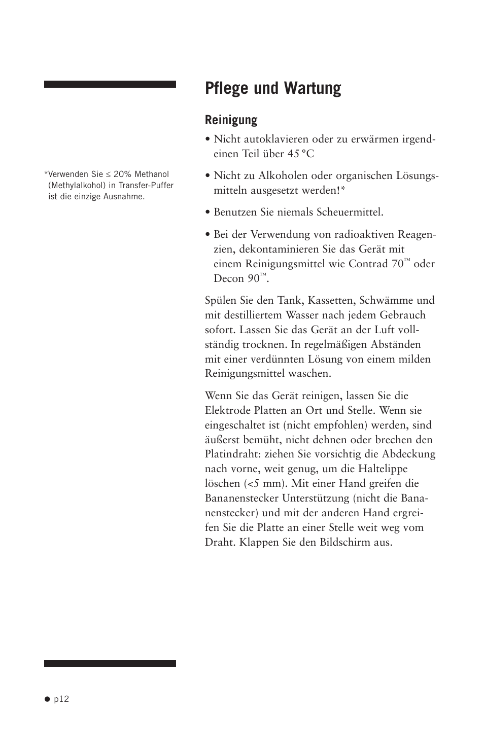 Pflege und wartung, Reinigung | Hoefer TE42 User Manual | Page 20 / 35