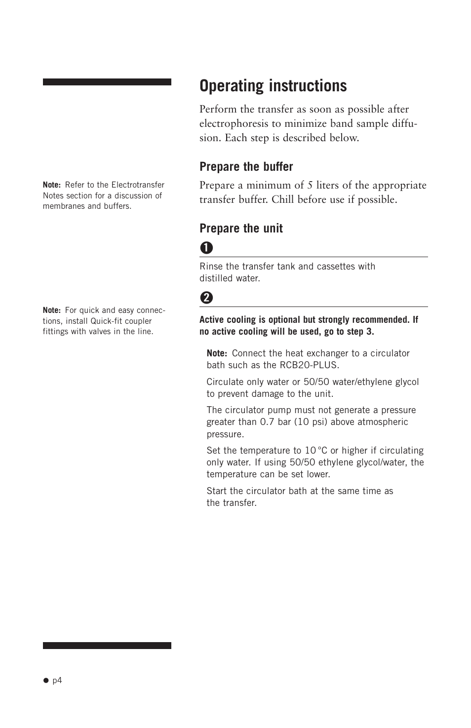 Operating instructions | Hoefer TE42 User Manual | Page 12 / 35