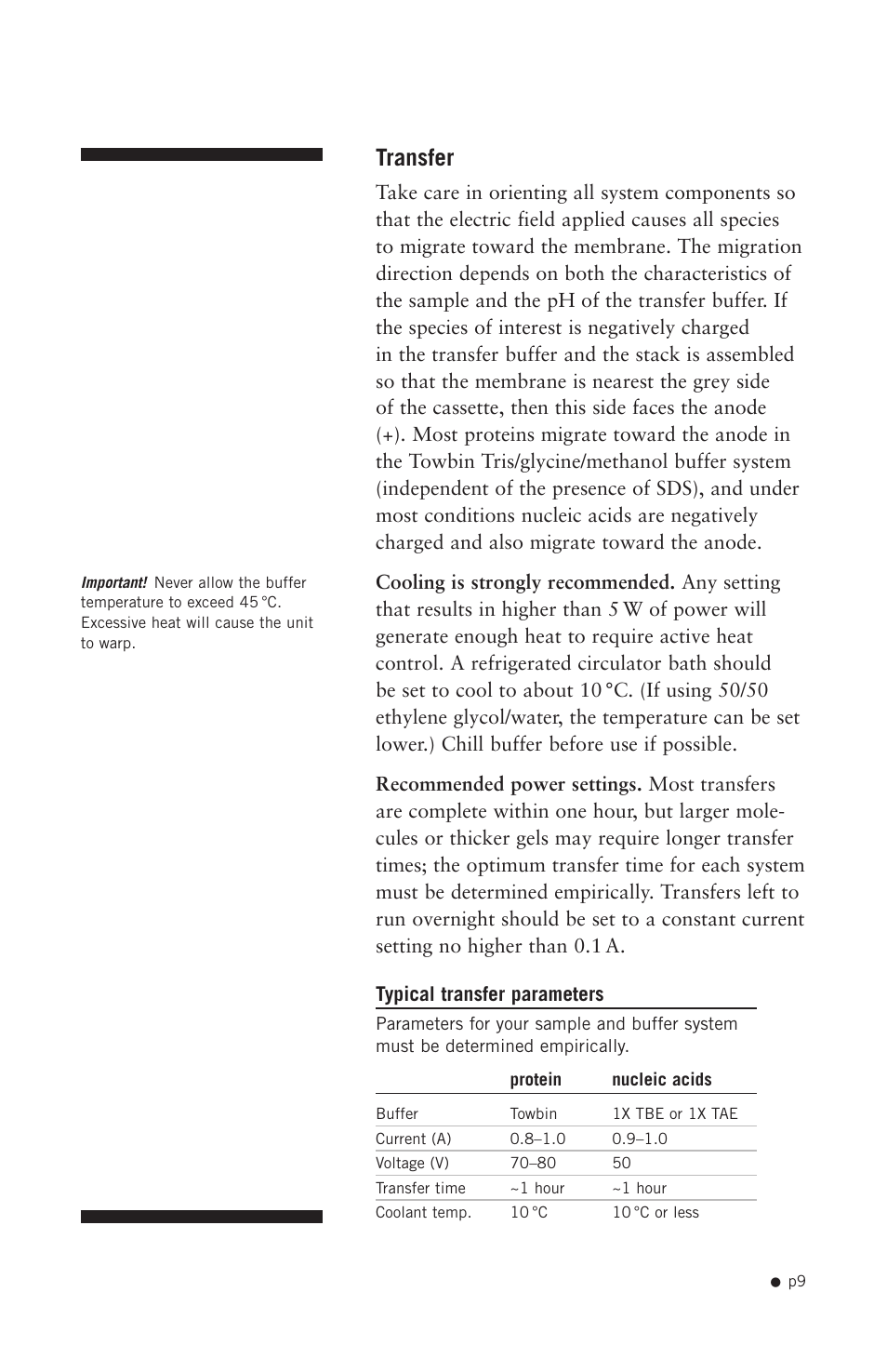 Transfer | Hoefer TE42 User Manual | Page 17 / 35