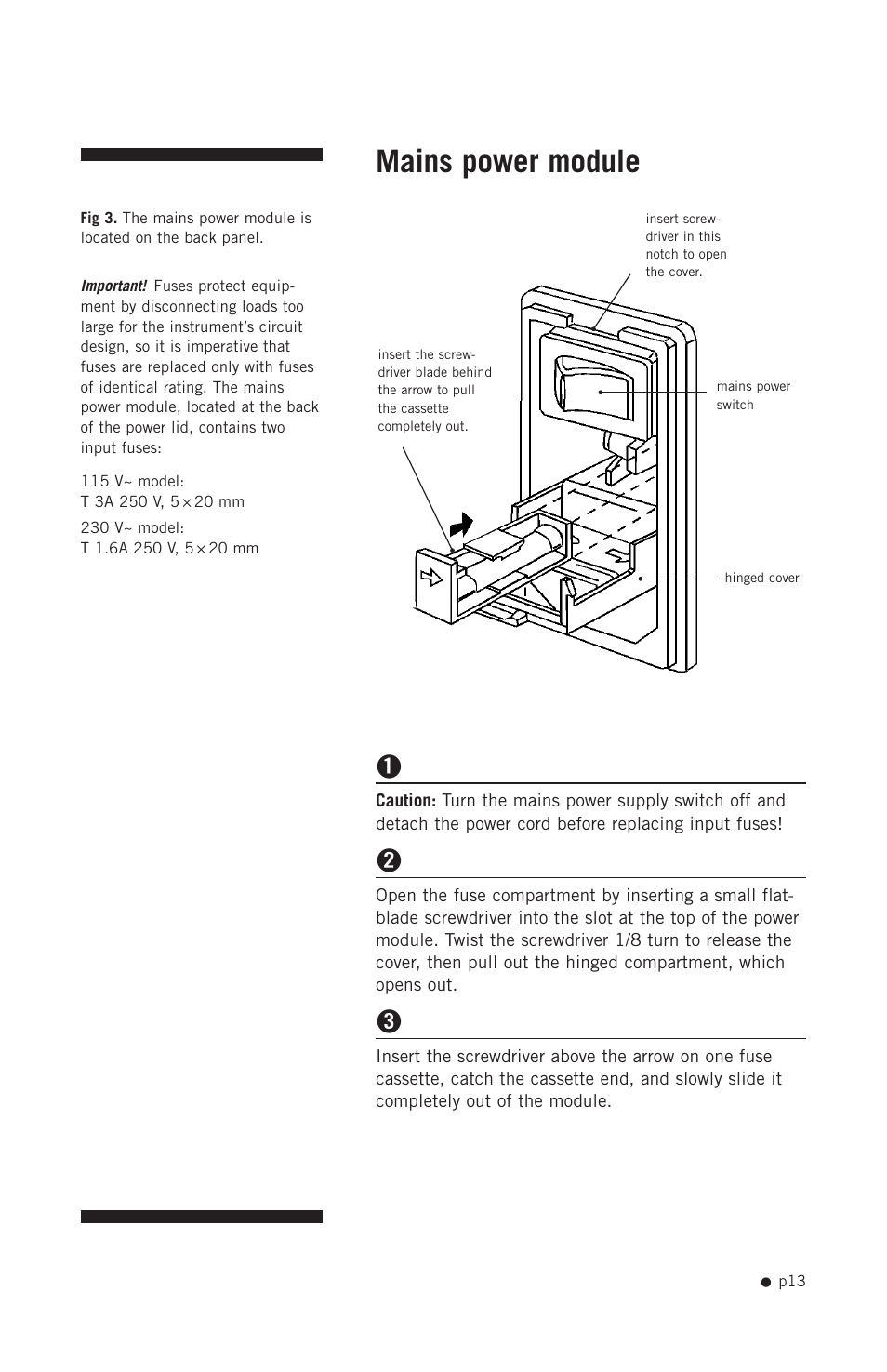 Mains power module | Hoefer TE42 User Manual | Page 21 / 35