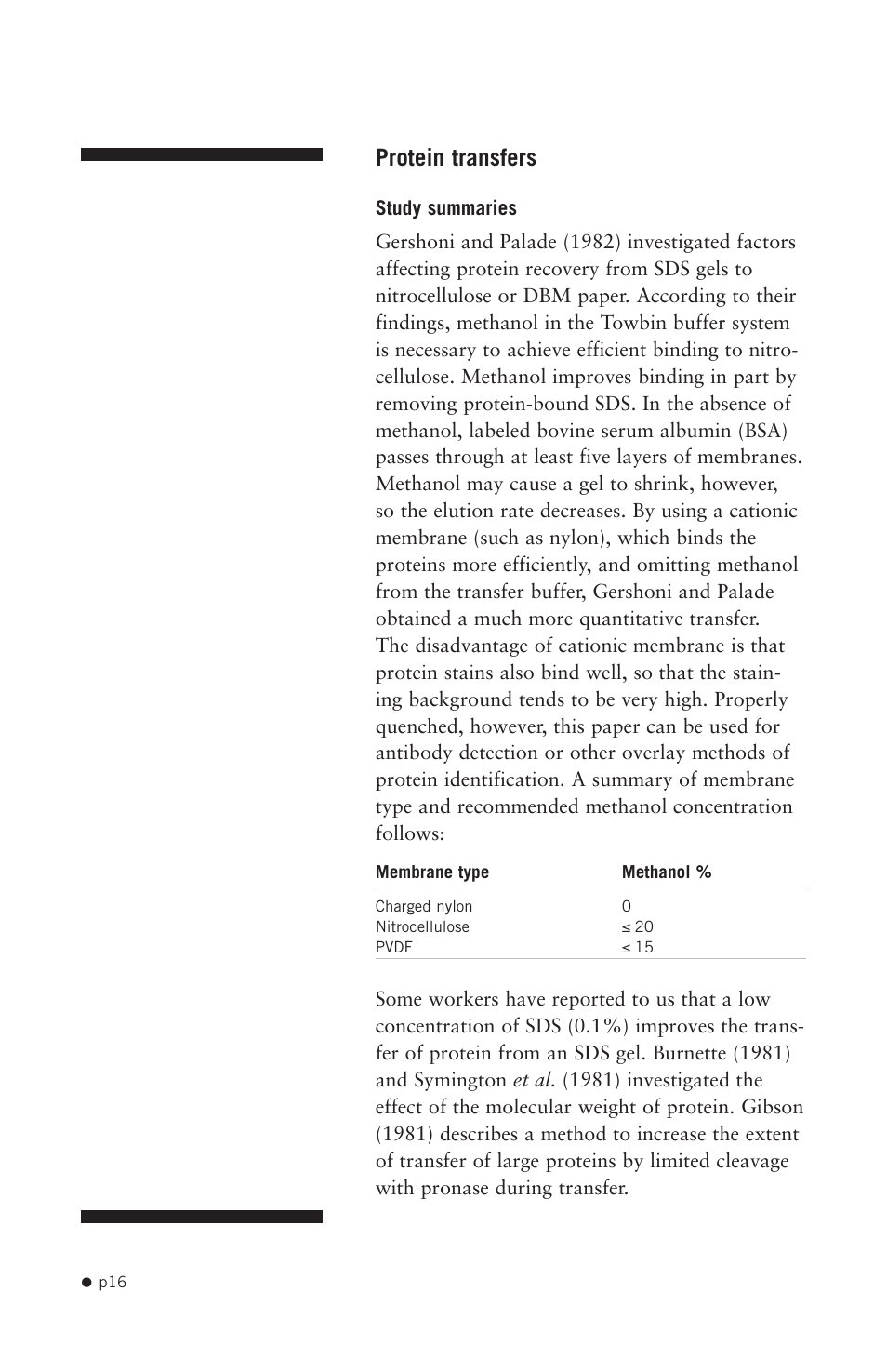 Protein transfers | Hoefer TE22 User Manual | Page 24 / 31