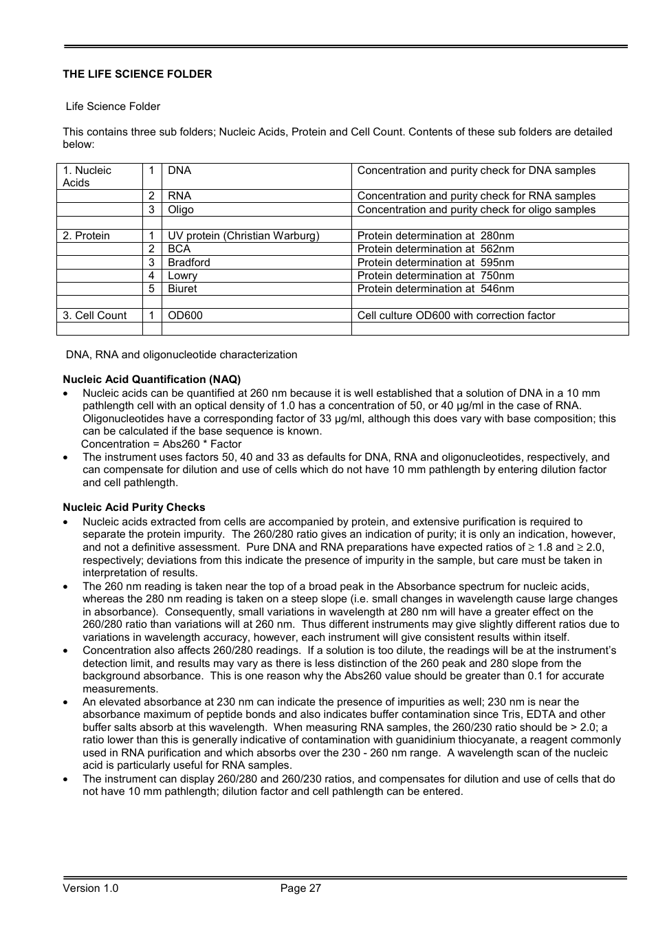 Hoefer SP-2001 Vision Life Spectrophotometer User Manual | Page 27 / 66