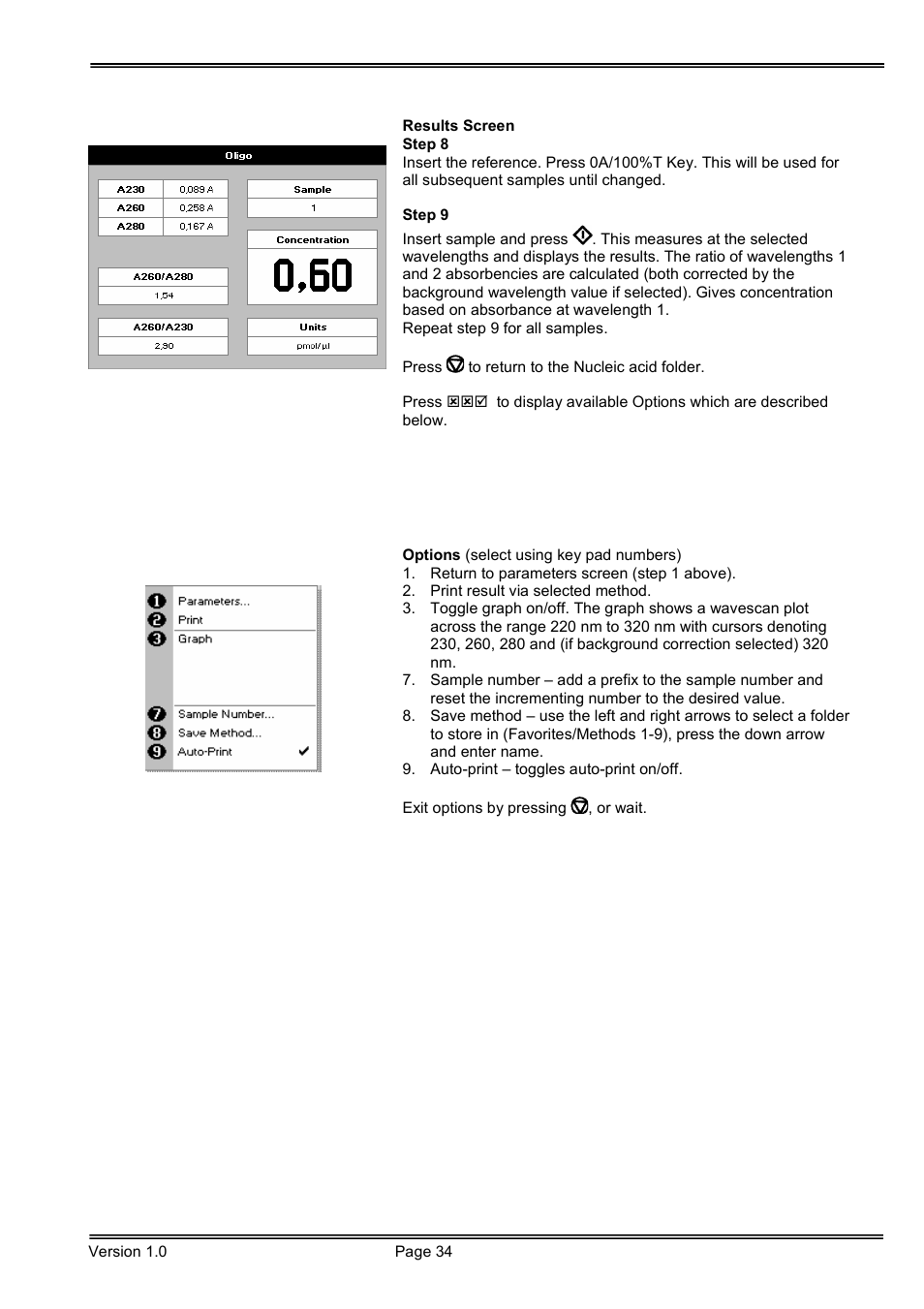 Hoefer SP-2001 Vision Life Spectrophotometer User Manual | Page 34 / 66