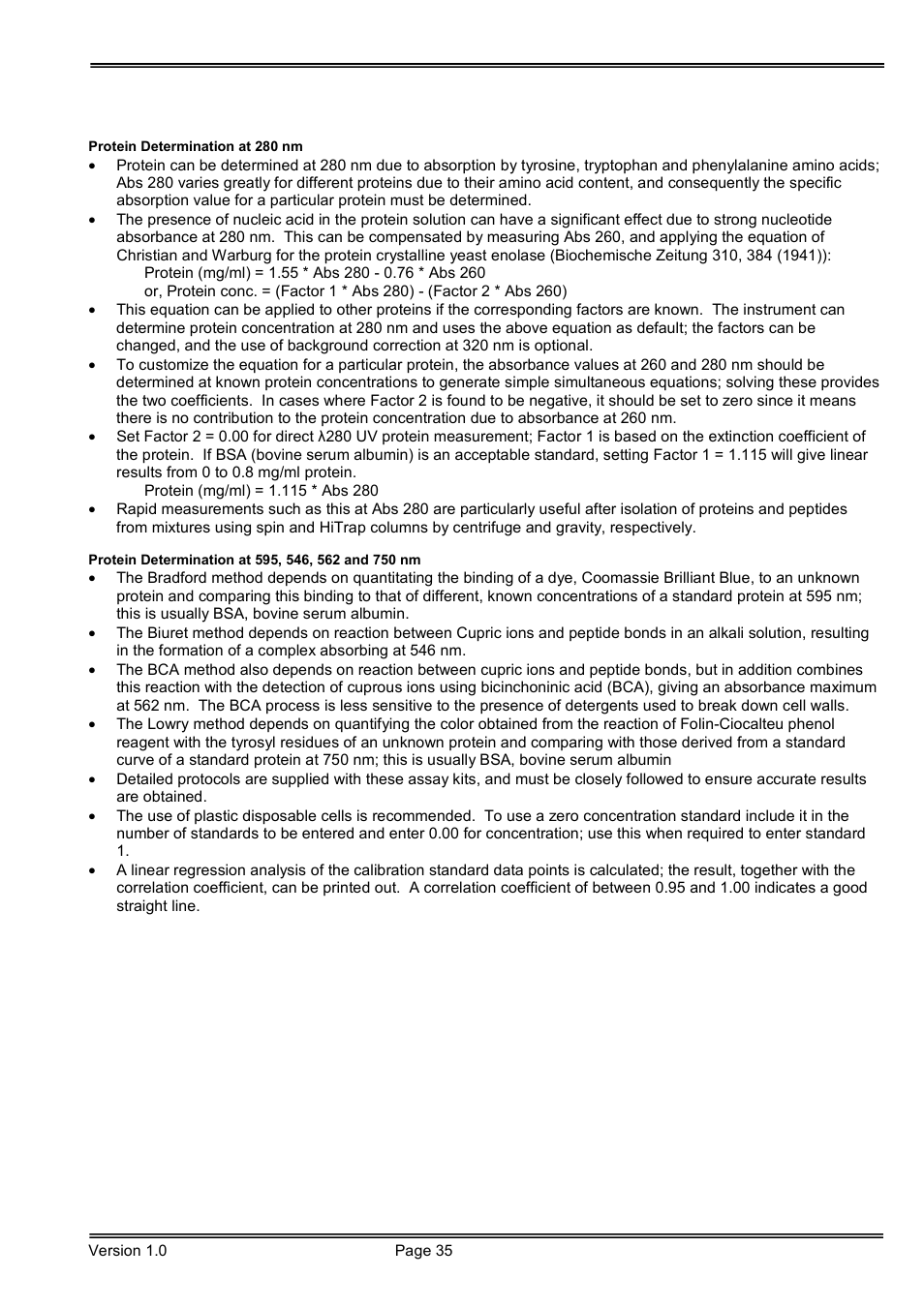 Hoefer SP-2001 Vision Life Spectrophotometer User Manual | Page 35 / 66