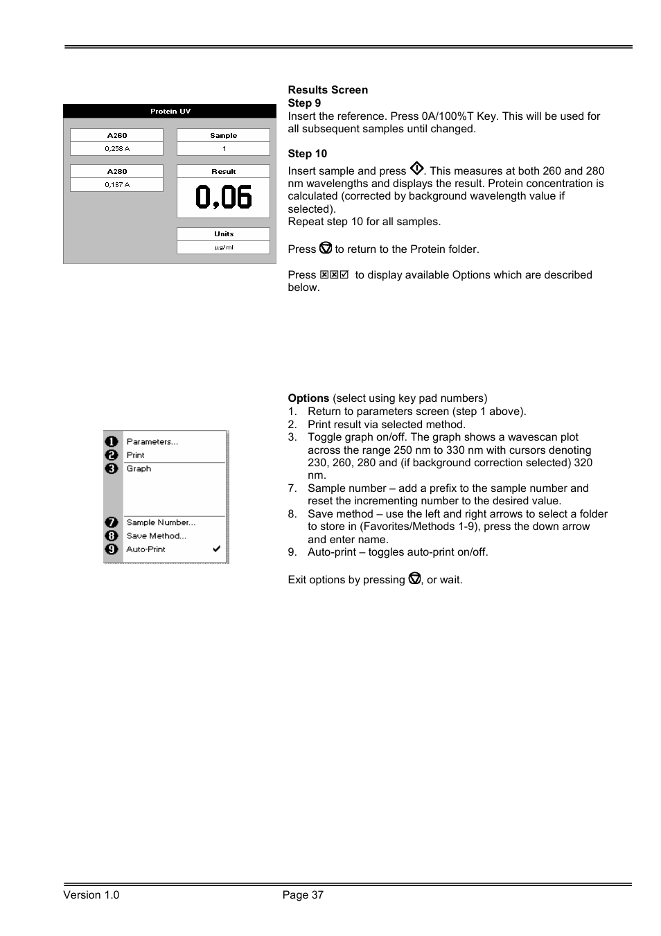 Hoefer SP-2001 Vision Life Spectrophotometer User Manual | Page 37 / 66