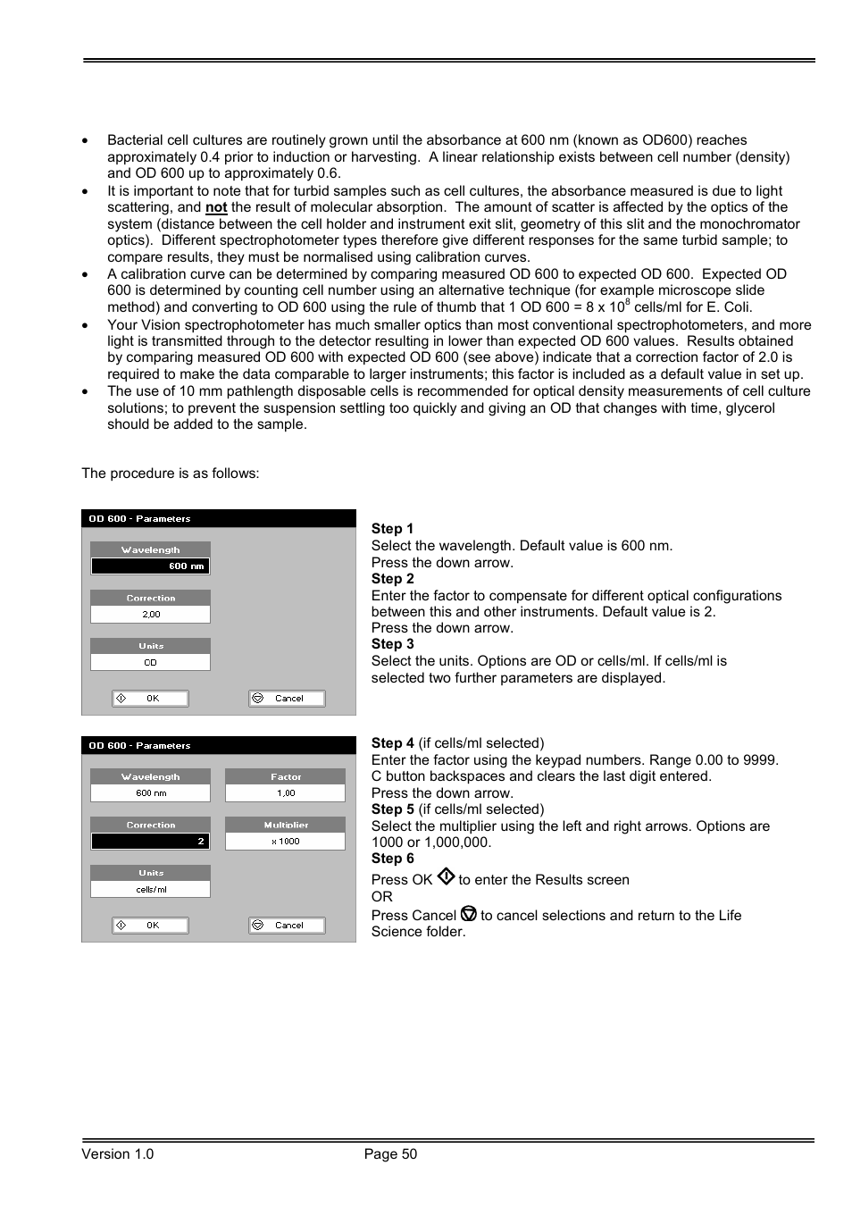 Hoefer SP-2001 Vision Life Spectrophotometer User Manual | Page 50 / 66