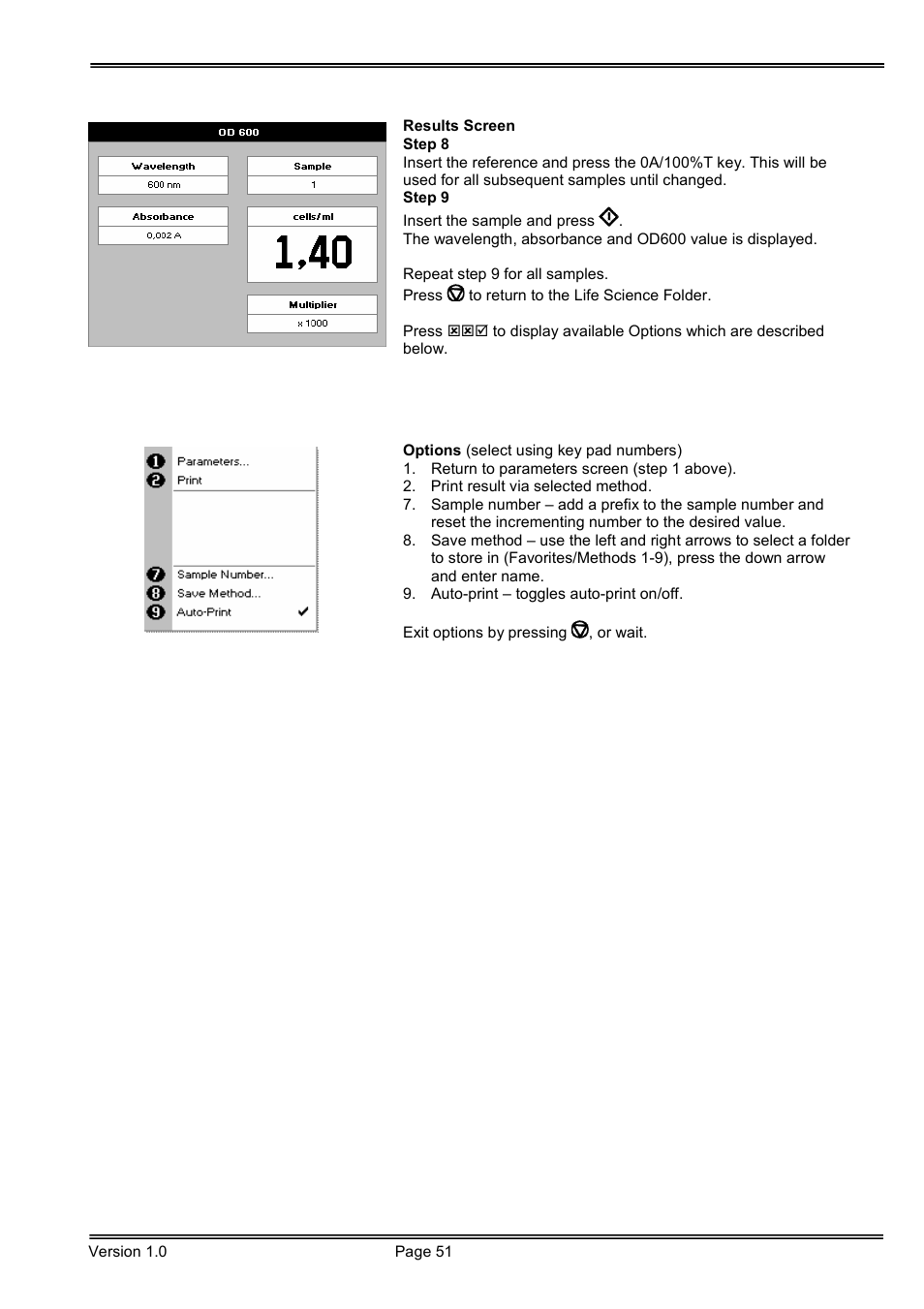 Hoefer SP-2001 Vision Life Spectrophotometer User Manual | Page 51 / 66
