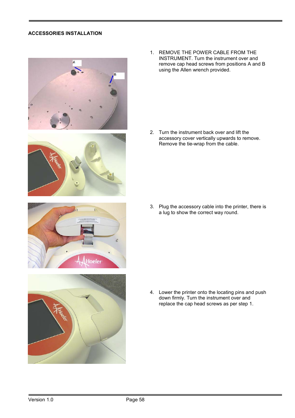 Hoefer SP-2001 Vision Life Spectrophotometer User Manual | Page 58 / 66