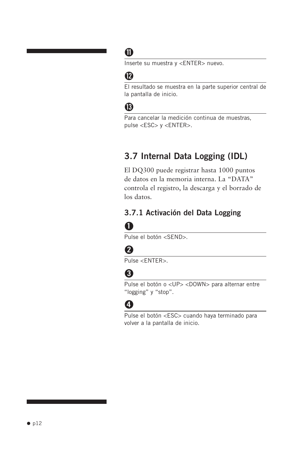 7 internal data logging (idl) | Hoefer DQ300 User Manual | Page 20 / 30