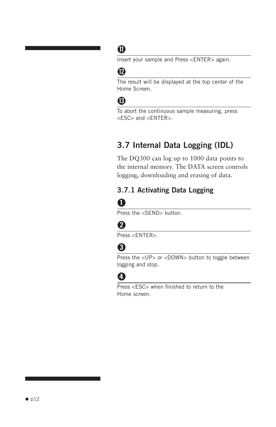 7 internal data logging (idl) | Hoefer DQ300 User Manual | Page 20 / 30