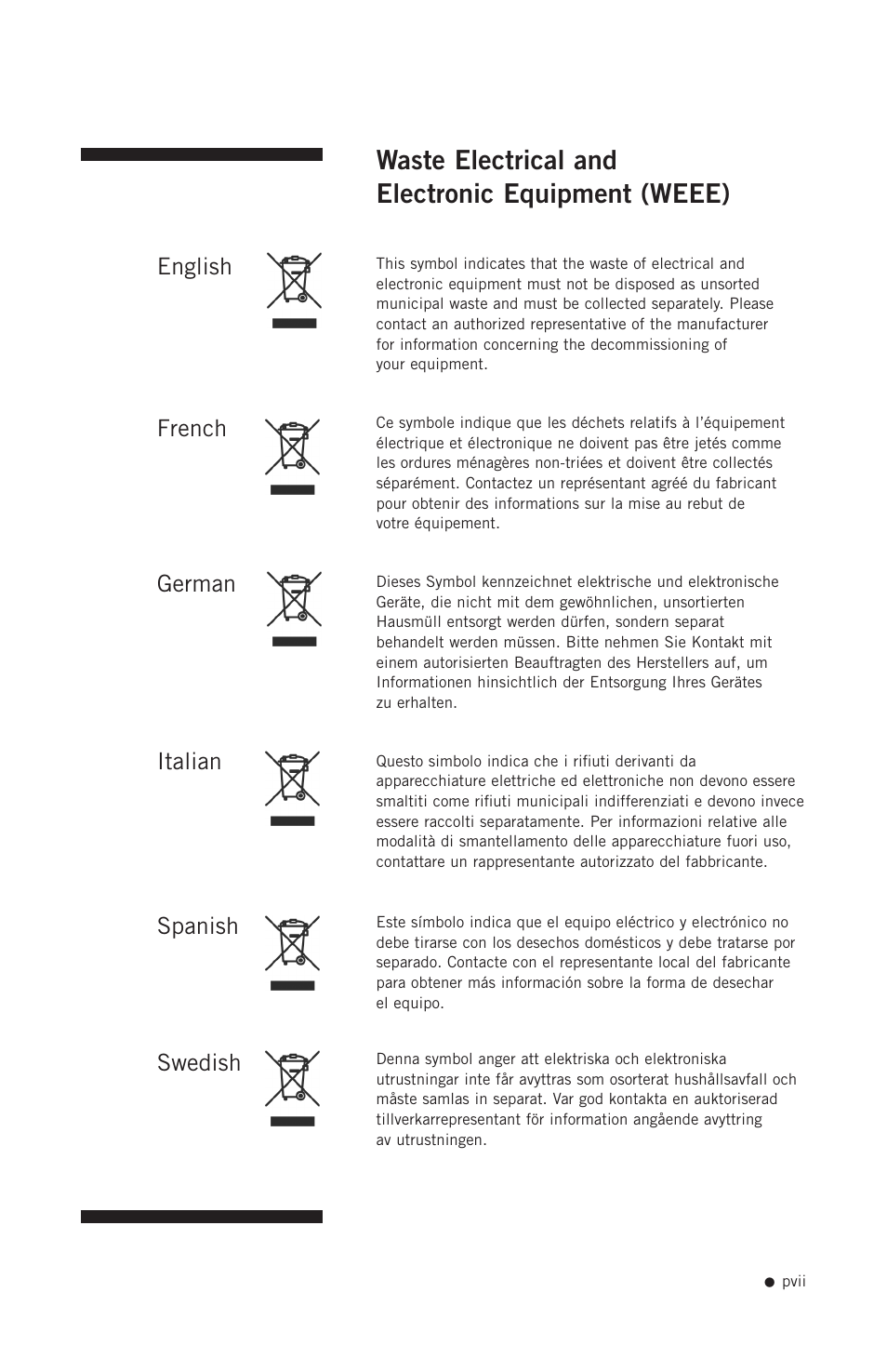 Waste electrical and electronic equipment (weee) | Hoefer DQ300 User Manual | Page 8 / 30