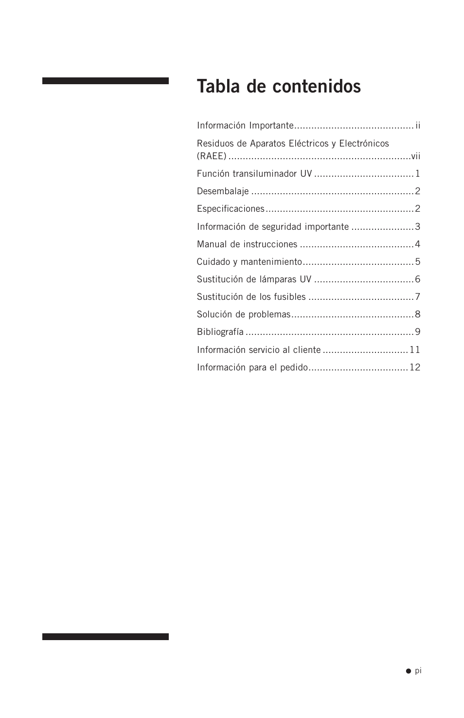 Hoefer UV20 User Manual | Page 2 / 21