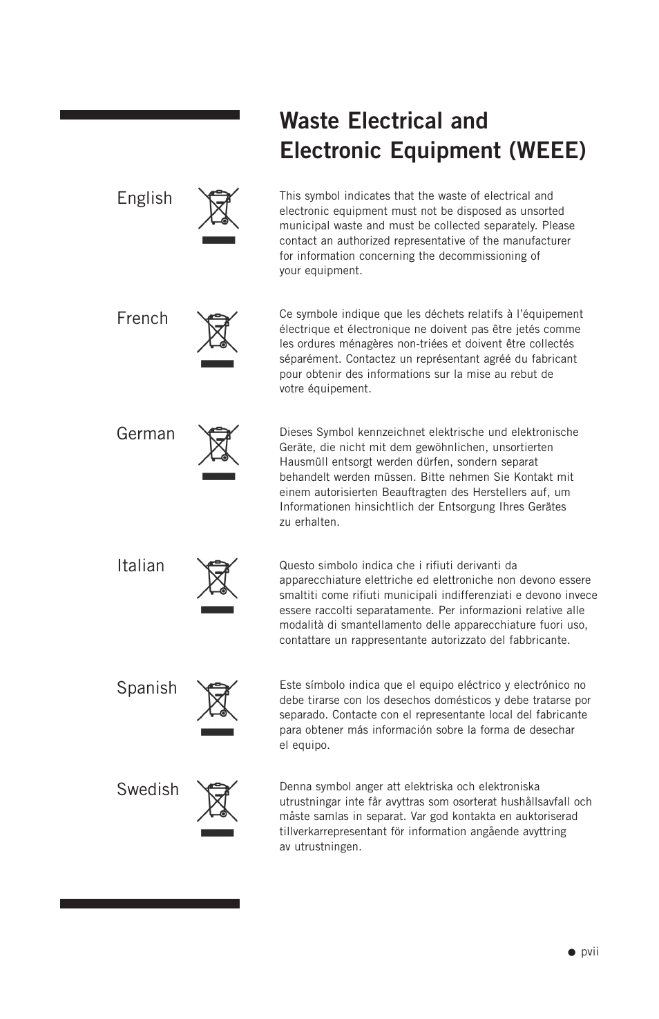 Waste electrical and electronic equipment (weee) | Hoefer UV20 User Manual | Page 8 / 21