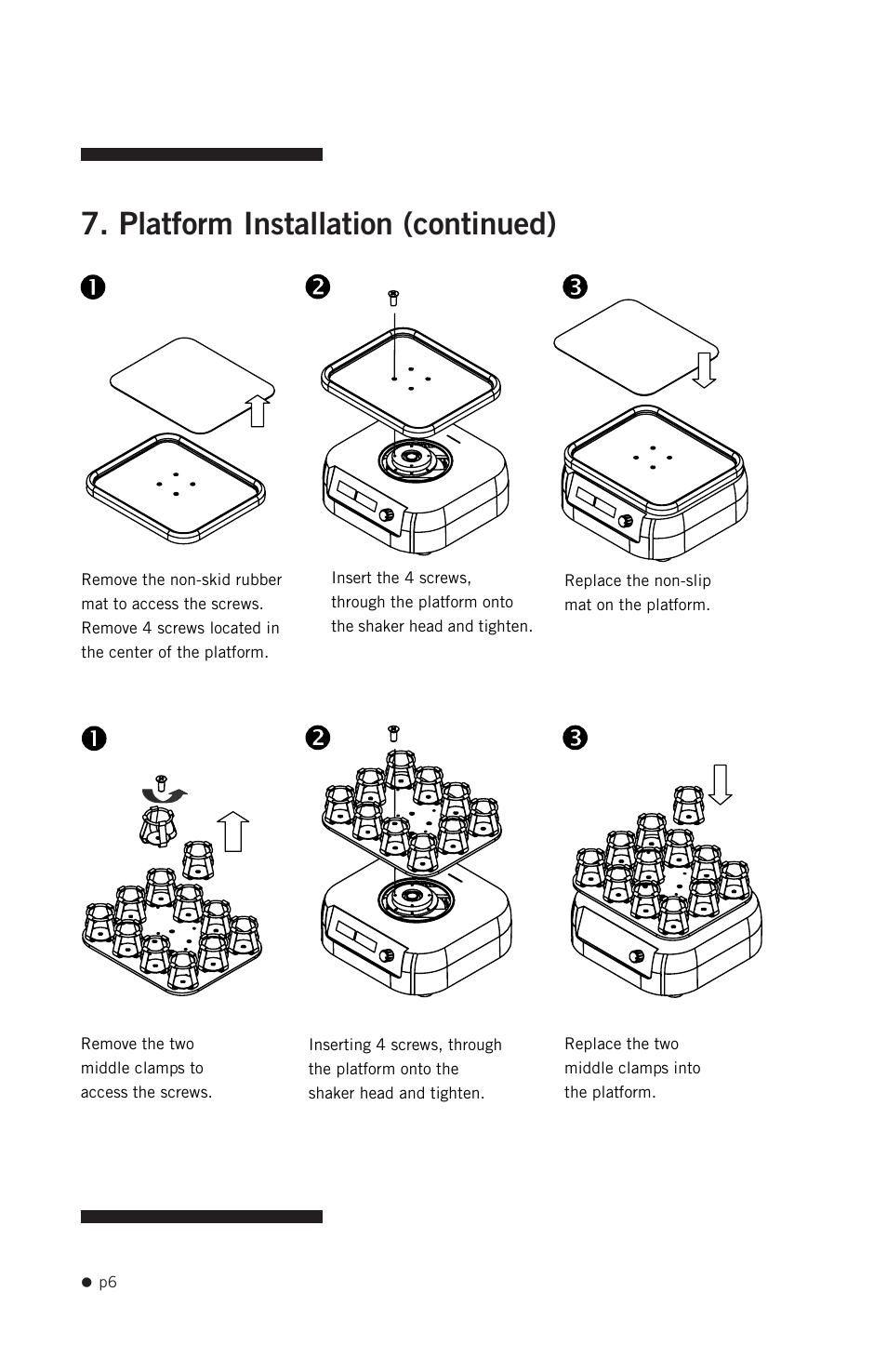 Platform installation (continued) | Hoefer PR250 User Manual | Page 12 / 18
