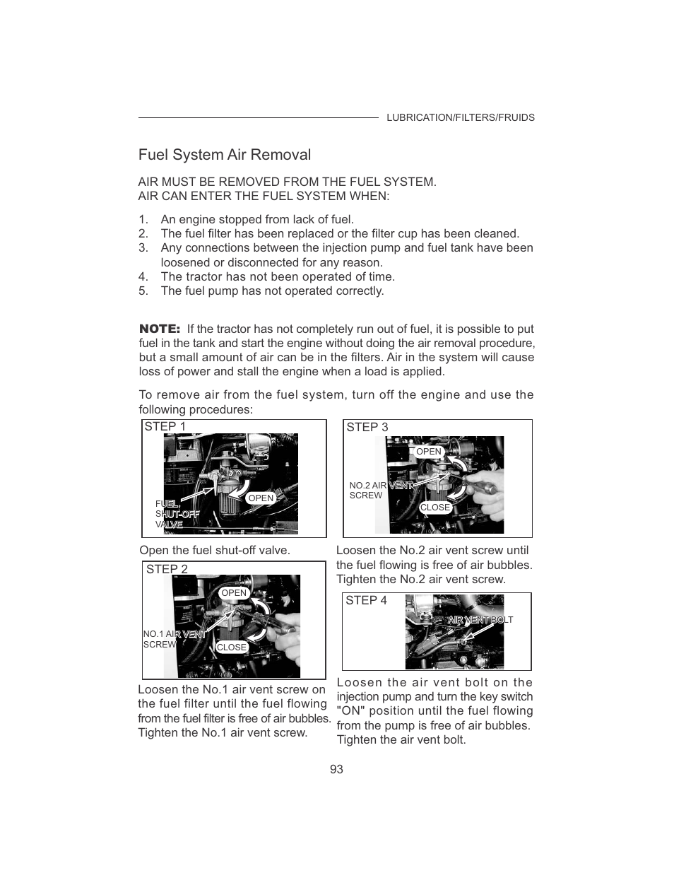 Fuel system air removal | Cub Cadet 7532 User Manual | Page 101 / 126