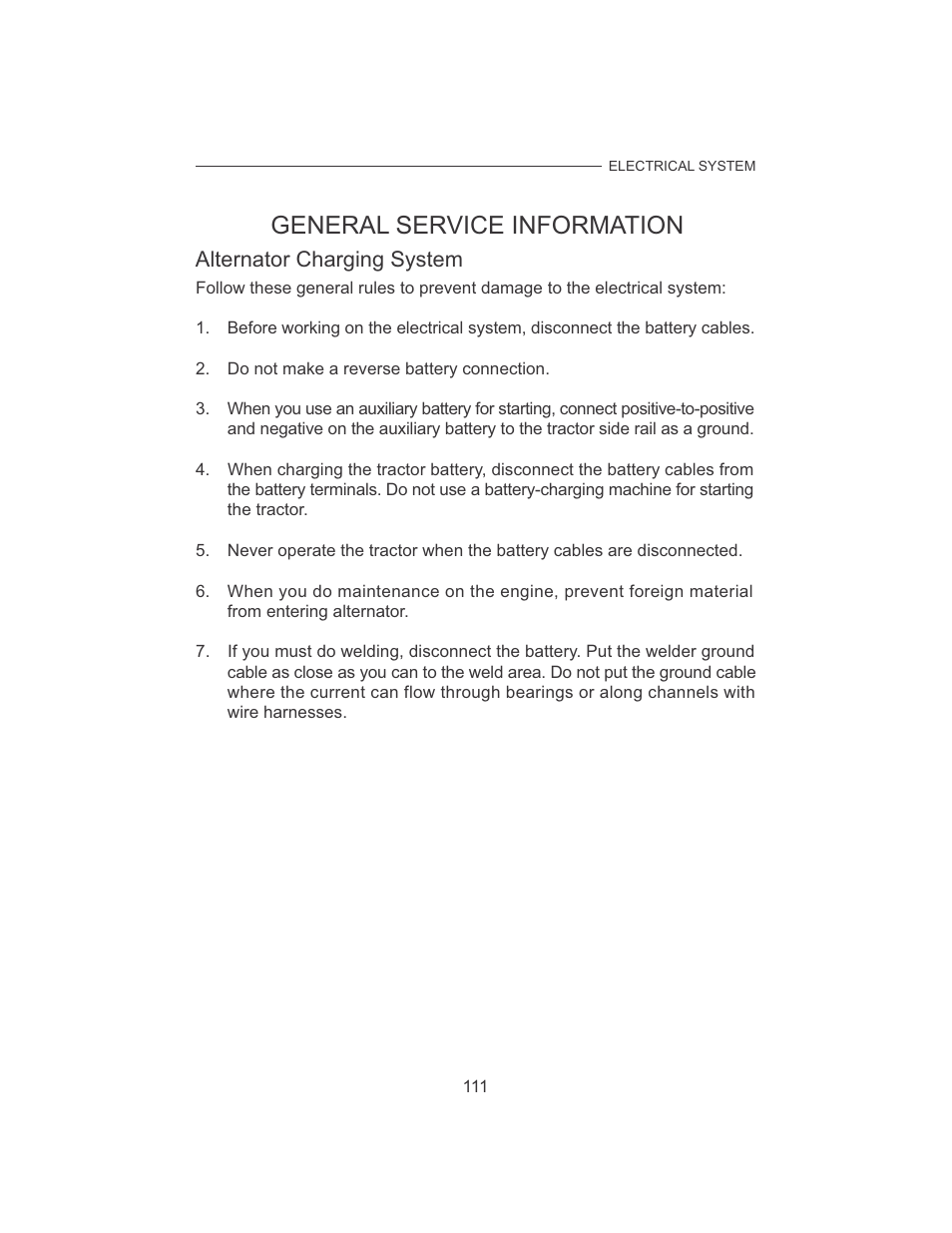 General service information, Alternator charging system | Cub Cadet 7532 User Manual | Page 119 / 126