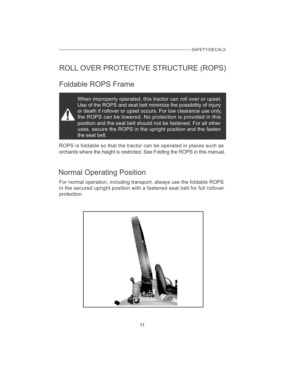 Normal operating position | Cub Cadet 7532 User Manual | Page 19 / 126