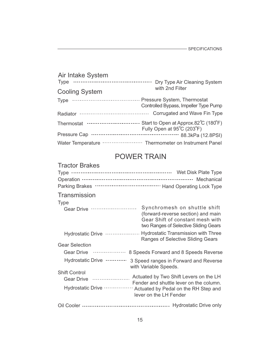Power train, Air intake system, Cooling system | Transmission, Tractor brakes | Cub Cadet 7532 User Manual | Page 23 / 126