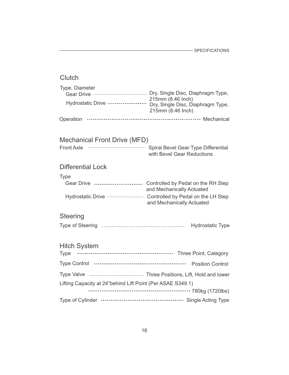 Clutch, Mechanical front drive (mfd), Differential lock | Steering, Hitch system | Cub Cadet 7532 User Manual | Page 24 / 126