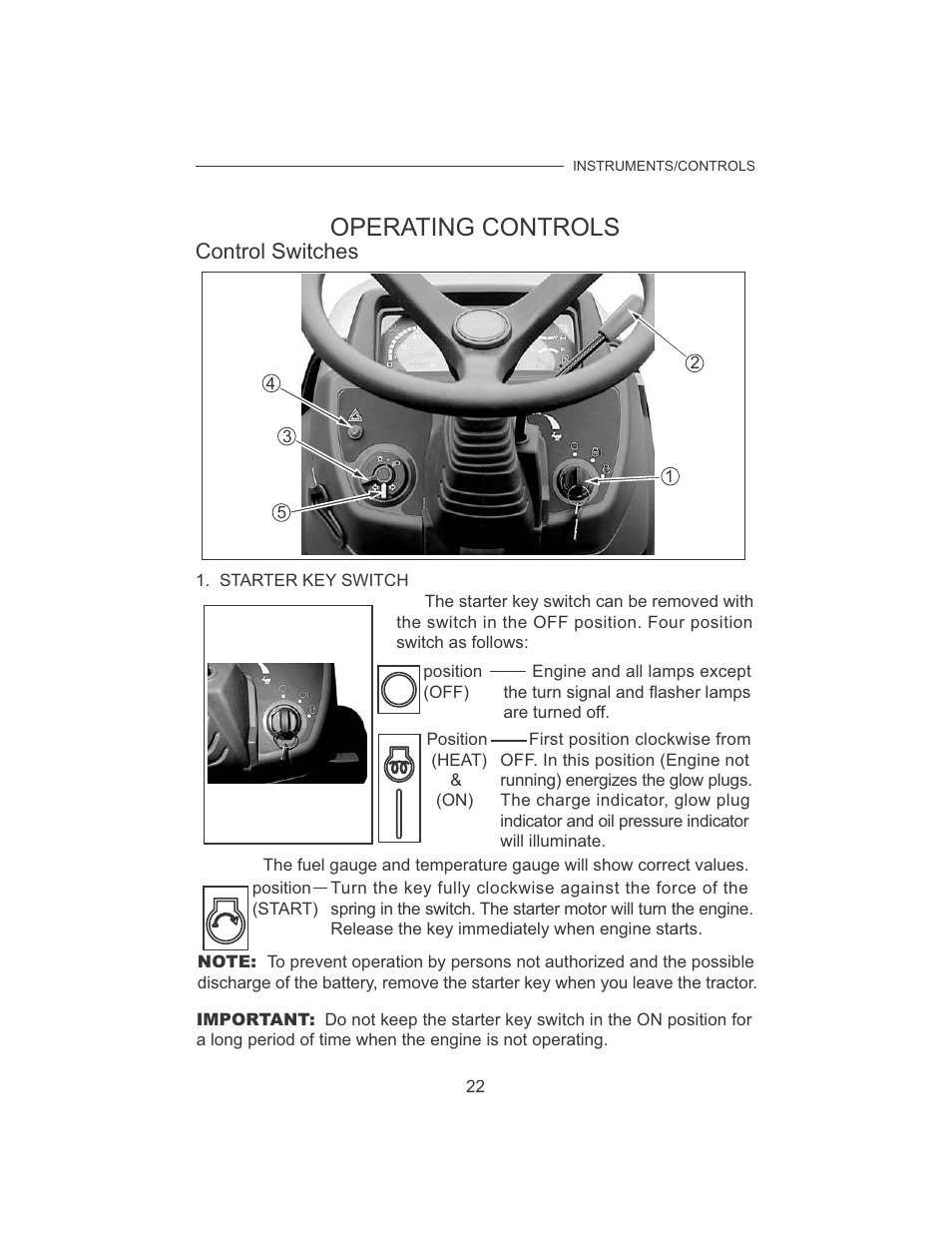 Operating controls, Control switches | Cub Cadet 7532 User Manual | Page 30 / 126