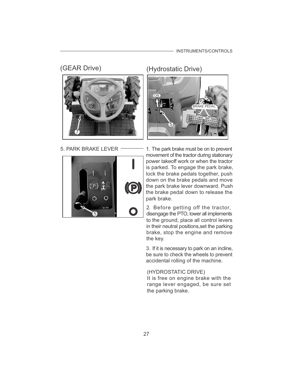 Gear drive) (hydrostatic drive) | Cub Cadet 7532 User Manual | Page 35 / 126